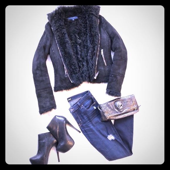 Burberry Jackets & Blazers - Black Burberry Shearling Coat